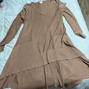 Cupio Long Sleeve Tan Dress